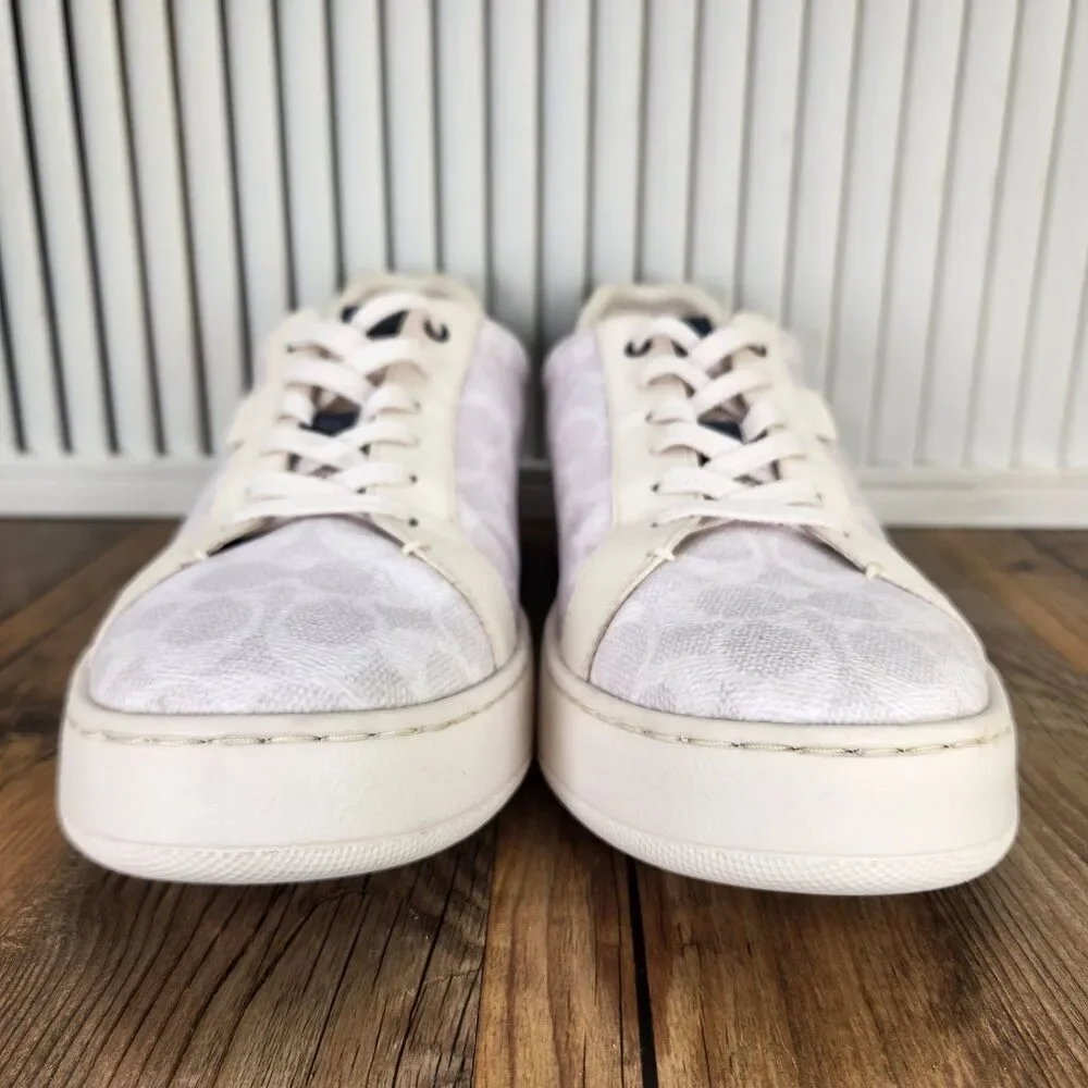 Coach Signature Low Sneakers Mens Sz 11.5 D White Leather Lifestyle Shoes CG999